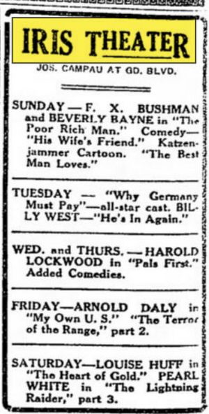 Feb 1919 ad Deluxe Theatre, Detroit